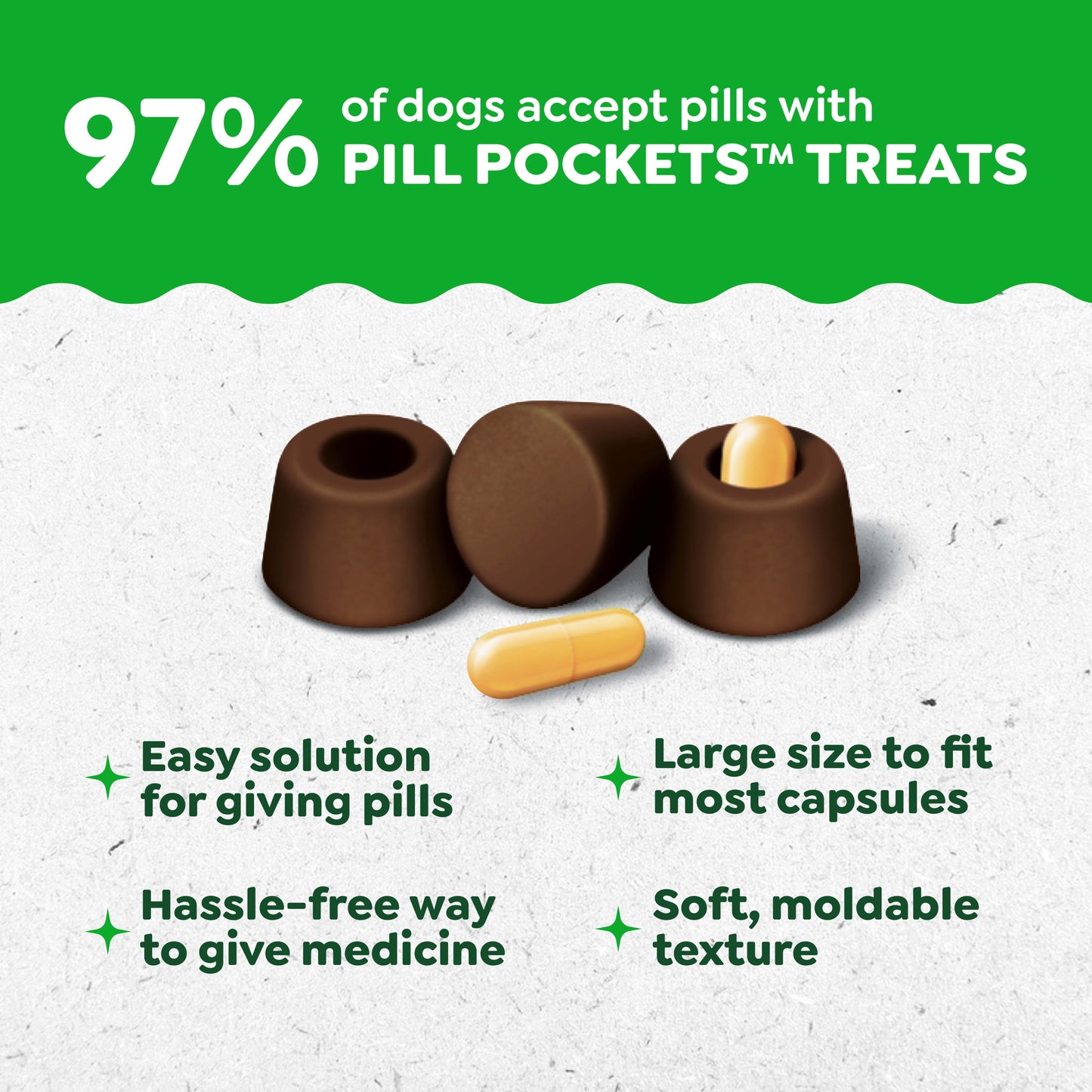 Pill Pockets for Dogs Hickory Smoke Large, Capsule Size Soft Dog Treats, 7.9 Oz (30 Pk)