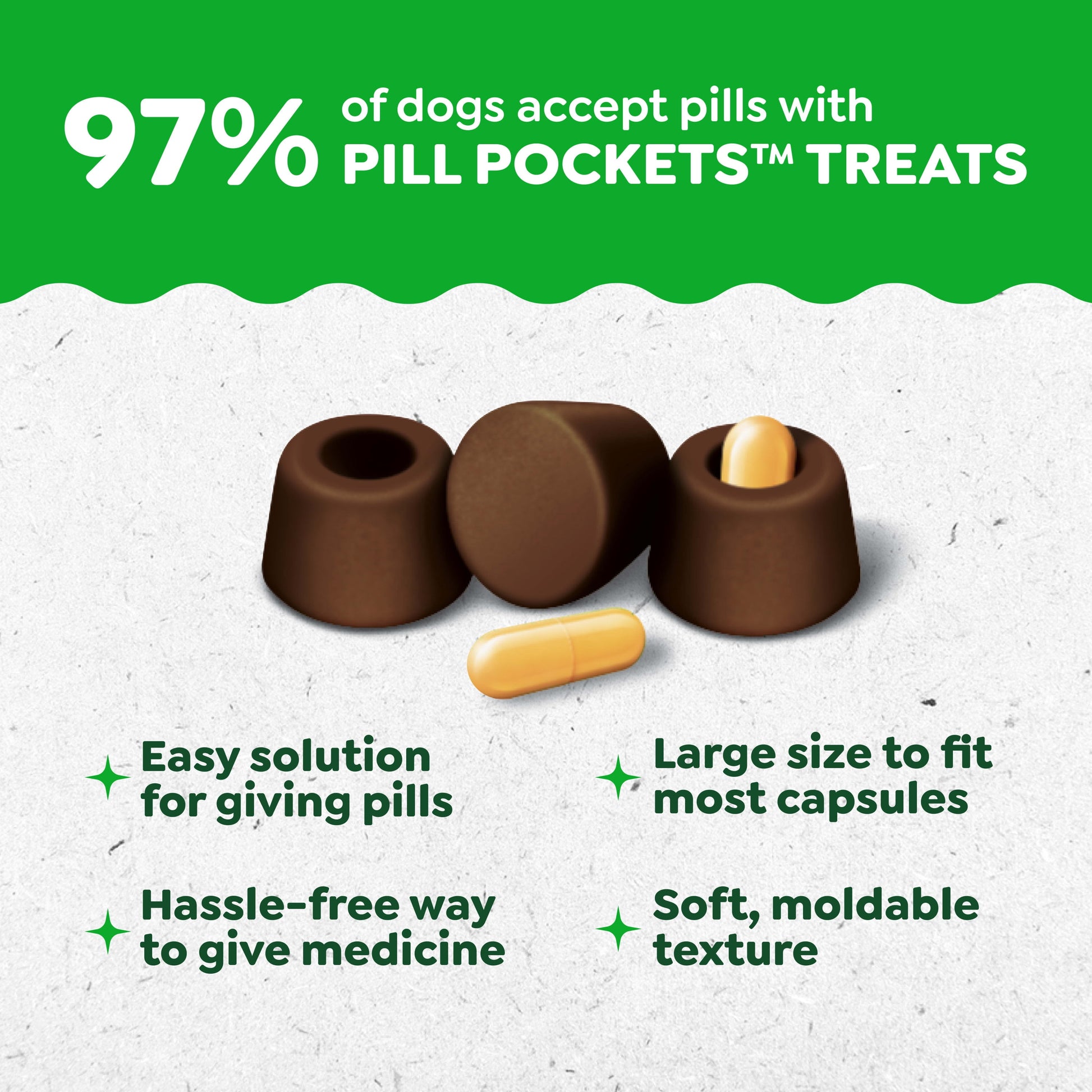 Pill Pockets for Dogs Hickory Smoke Large, Capsule Size Soft Dog Treats, 7.9 Oz (30 Pk)